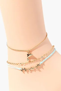 Upcycled Dolphin Charm Anklet Set