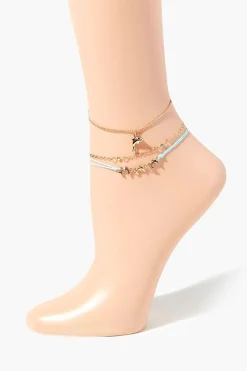 Upcycled Dolphin Charm Anklet Set