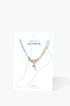 Upcycled Dolphin Charm Anklet Set