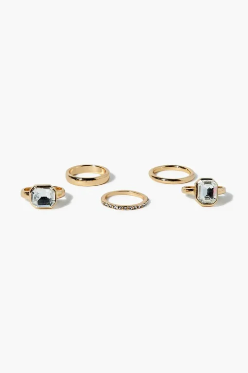 Upcycled Faux Gem Ring Set