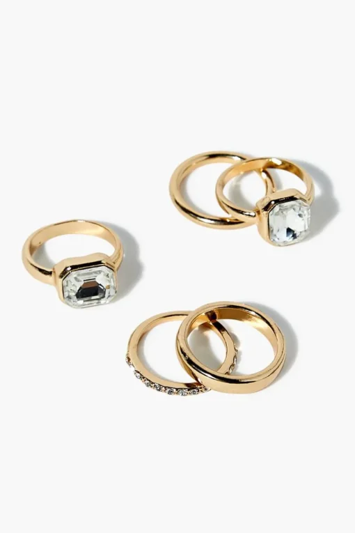 Upcycled Faux Gem Ring Set