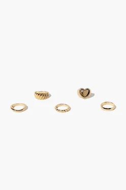 Upcycled Heart Ring Set