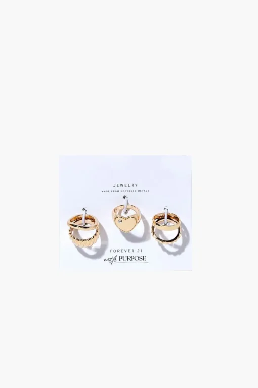 Upcycled Heart Ring Set