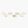 Upcycled Rhinestone Heart Ring Set