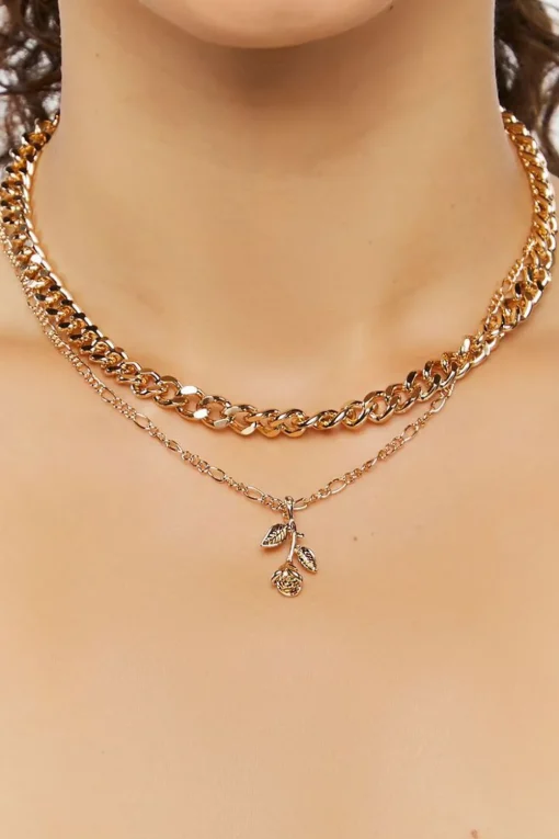 Upcycled Rose Layered Necklace
