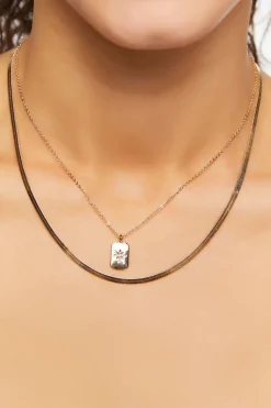 Upcycled Star Pendant Layered Necklace