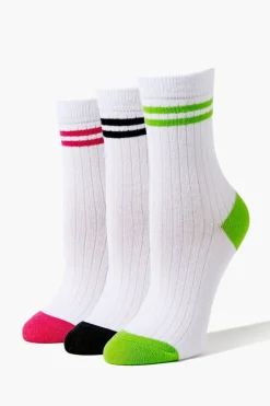 Varsity-Striped Crew Sock Set