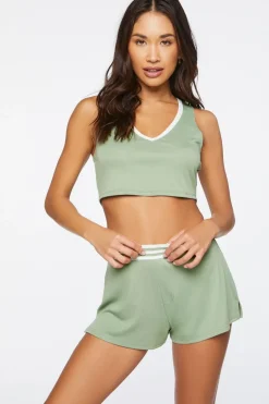 Varsity-Striped Lounge Shorts