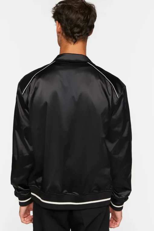 Varsity-Trim Bomber Jacket