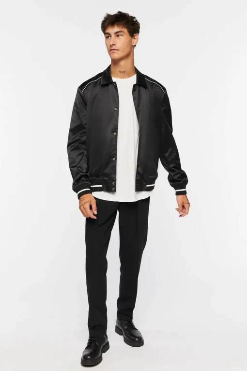 Varsity-Trim Bomber Jacket