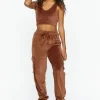 Velour Flap Pocket Joggers