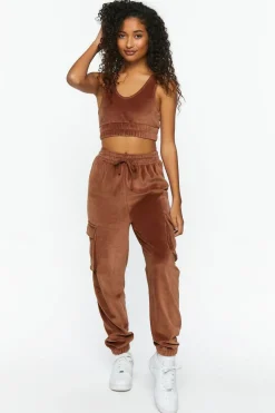 Velour Flap Pocket Joggers