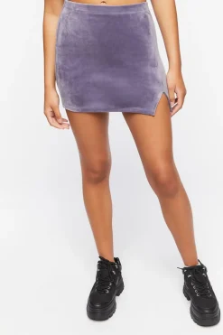Velour High-Rise Mini Skirt
