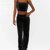 Velour Wide-Leg Pants