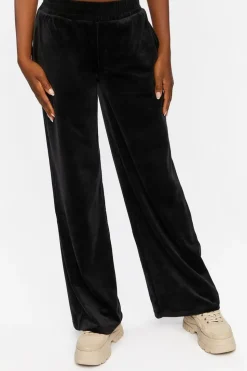 Velour Wide-Leg Pants