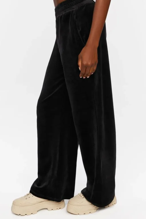 Velour Wide-Leg Pants