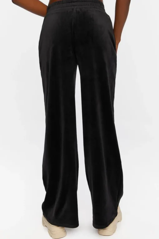 Velour Wide-Leg Pants