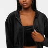 Velour Zip-Up Hoodie