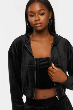 Velour Zip-Up Hoodie