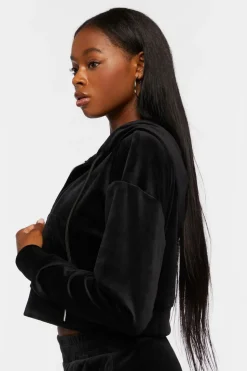 Velour Zip-Up Hoodie