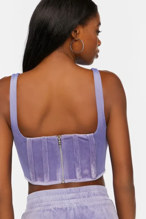 Velvet Bustier Crop Top