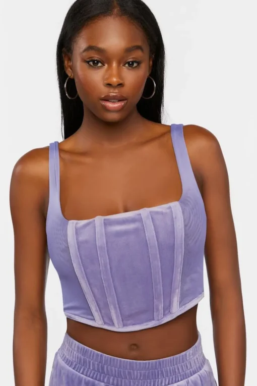 Velvet Bustier Crop Top