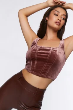 Velvet Cropped Tank Top