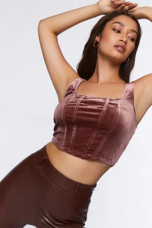 Velvet Cropped Tank Top