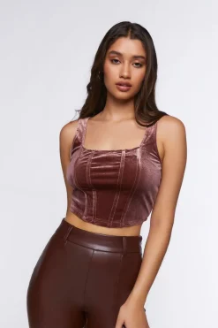 Velvet Cropped Tank Top