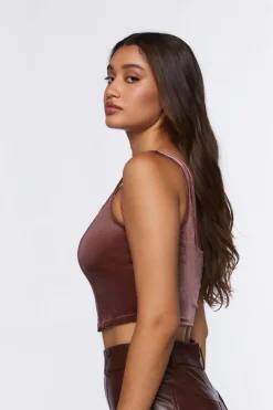 Velvet Cropped Tank Top