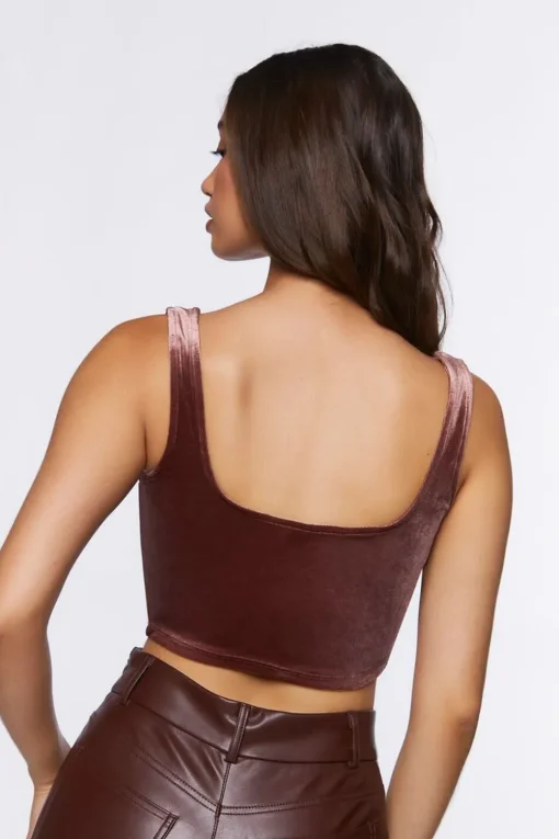 Velvet Cropped Tank Top