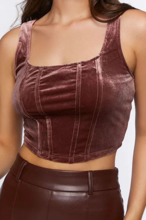 Velvet Cropped Tank Top