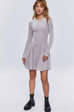 Velvet Fit & Flare Mini Dress