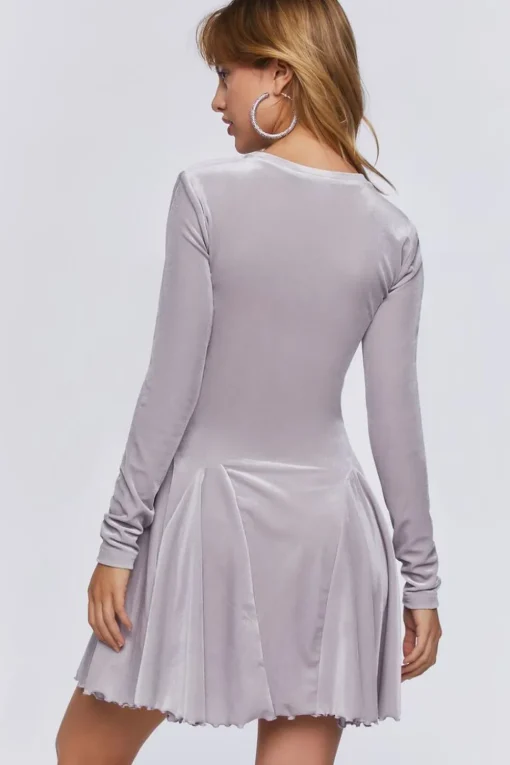 Velvet Fit & Flare Mini Dress