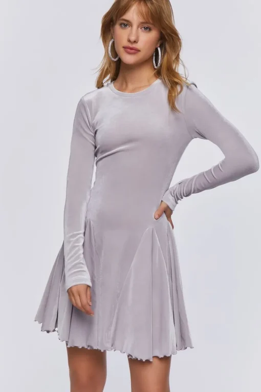 Velvet Fit & Flare Mini Dress