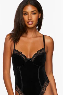 Velvet Floral Lace Bodysuit