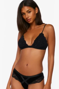 Velvet Lace-Trim Panties