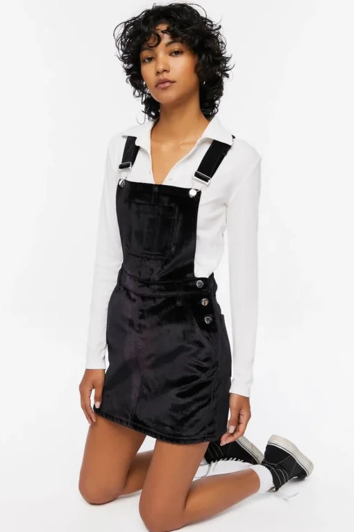 Velvet Overall Mini Dress