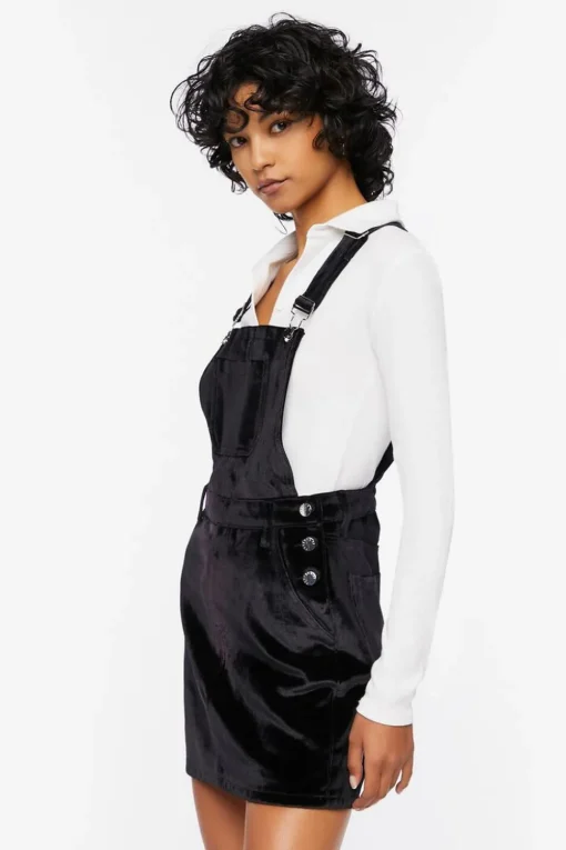 Velvet Overall Mini Dress