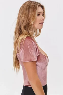 Velvet Short-Sleeve Bodysuit