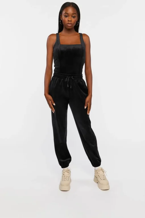 Velvet Square-Neck Bodysuit