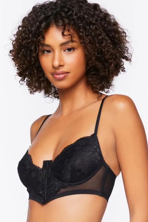 V-Hem Lace Underwire Bra