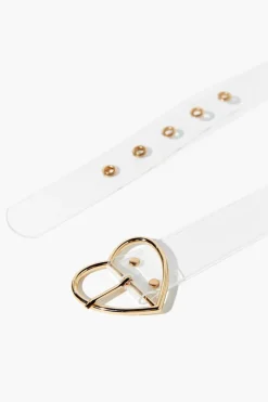 Vinyl Heart-Buckle Belt