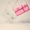 Vinyl Twist-Lock Shoulder Bag
