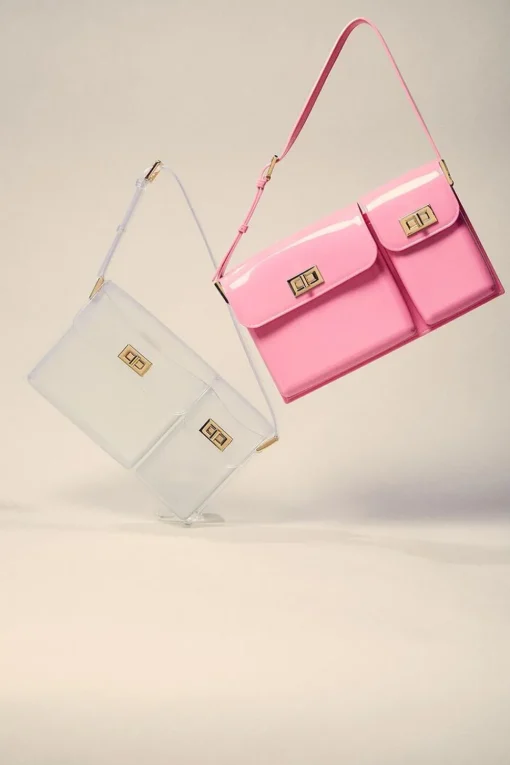 Vinyl Twist-Lock Shoulder Bag
