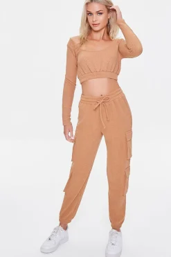 Waffle Knit Cargo Joggers