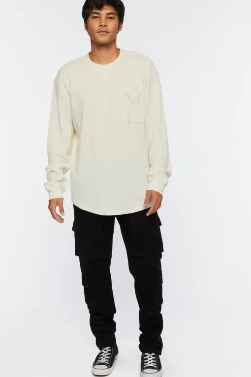Waffle Knit Long-Sleeve Tee
