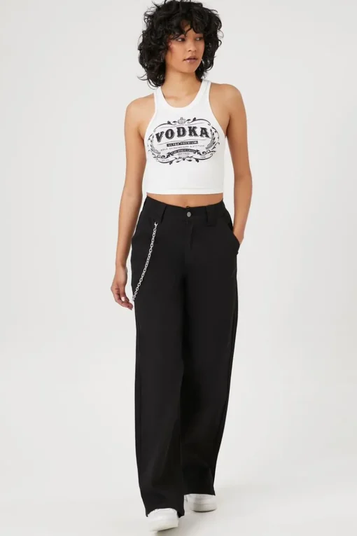 Wallet Chain High-Rise Pants