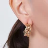 Warped Chain Hoop Earrings