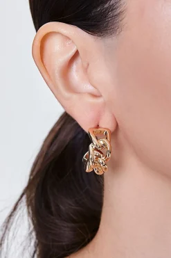 Warped Chain Hoop Earrings
